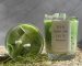 Vela artesanal Iced Matcha Latte con cubos de gel y cera de soya, diseño refrescante y aroma a matcha con bergamota